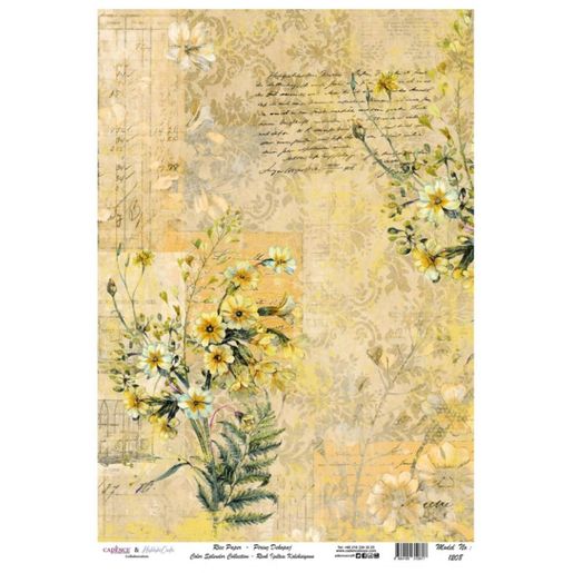 Rýžový papír Cadence - Žluté kytice - VYBERTE VELIKOST