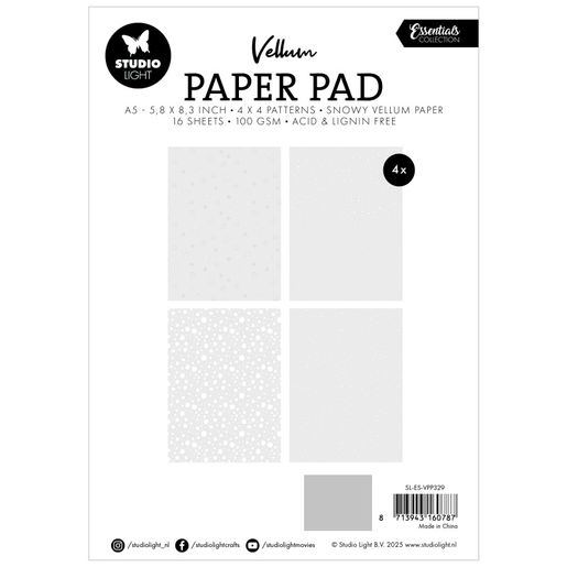 Pergamenové papíry Studio Light, A5, 16 l. - Vločky