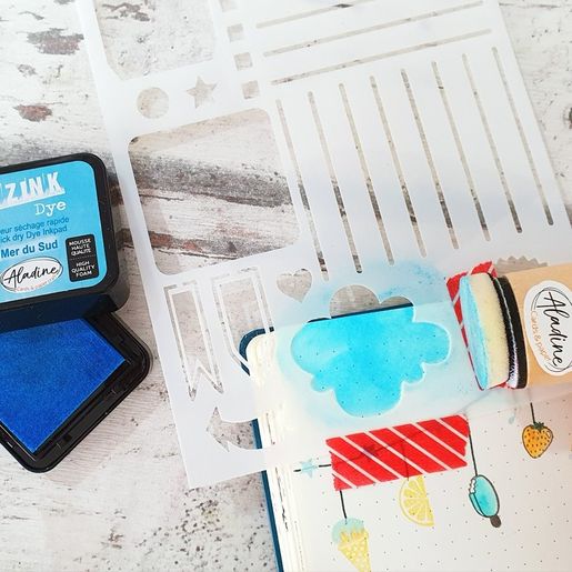 Razítkovací polštářek Aladine Izink Dye - mer du sud, azurový