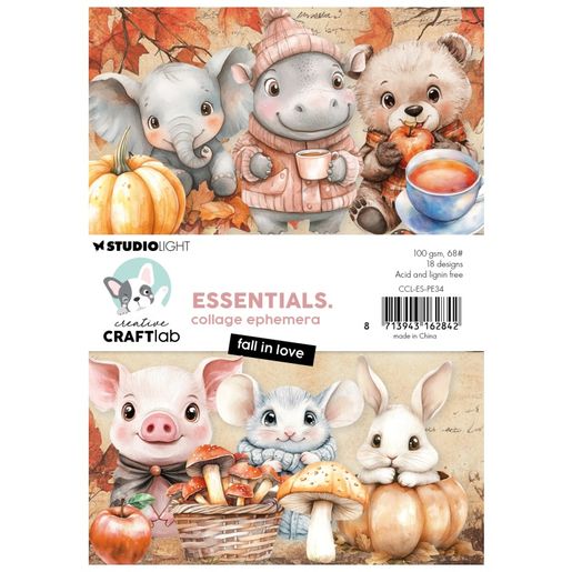 Papírové výseky Studio Light, 18 ks - Podzimní zvířátka