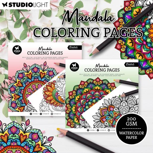 Omalovánky Studio Light, 20,3x20,3 cm, 20 l. - Mandaly 2