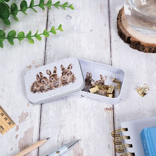 Plechová krabička na drobnosti Wrendale Designs "Daisy Chain" - Králíci