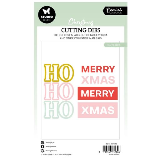 Vyřezávací šablony Studio Light, 4 ks - Vánoční nápisy