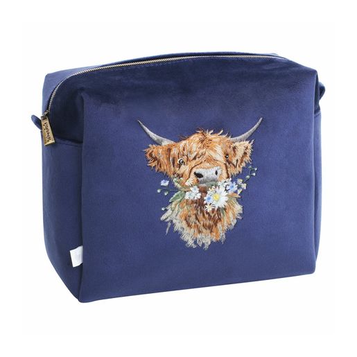 Vyšívaná kosmetická taška Wrendale Designs "Daisy Coo", velká - Kráva