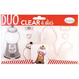Vyřezávací šablony a razítka Aladine Duo Clear, 8 ks - Automat na bonbony