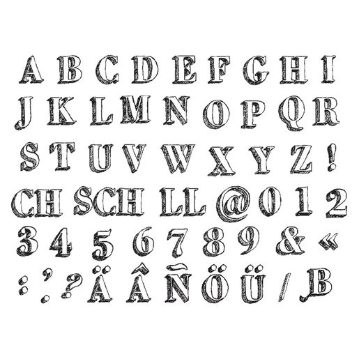 Razítka Aladine Creative Stamp, 54 ks - Abeceda a číslice