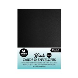 Přání a obálky Studio Light, A6, 10 ks - černé