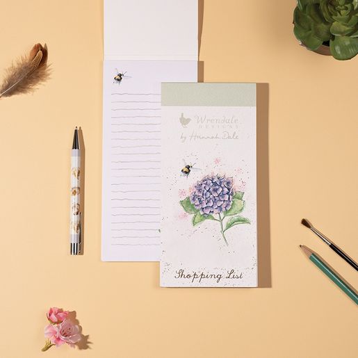 Nákupní seznam s magnetem Wrendale Designs "Hydrangea" - Hortenzie