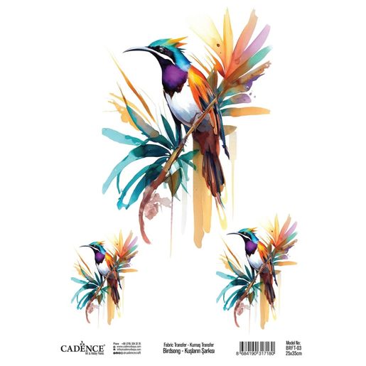 Transferový obrázek na textil Cadence, 25x35 cm - Tropický pták