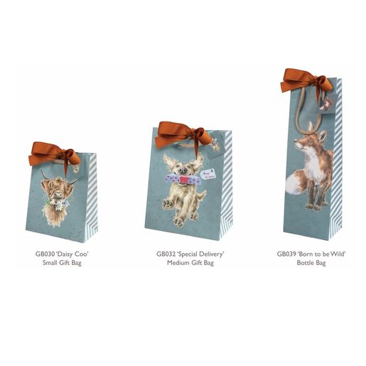 Dárková taška Wrendale Designs "Special Delivery", střední - Pes s dárkem