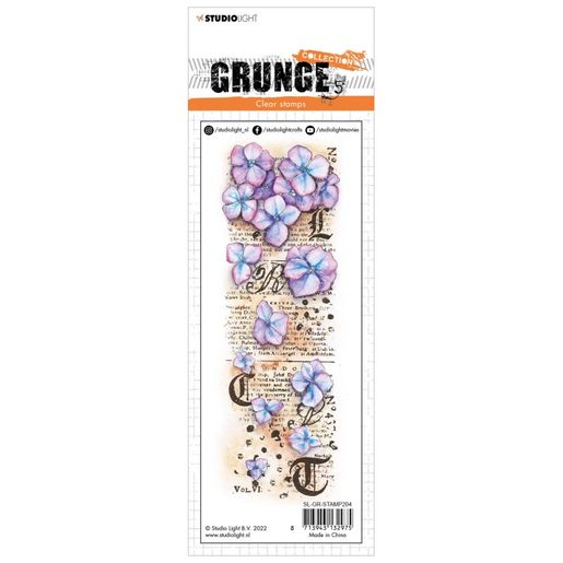 Gelové razítko Studio Light "Grunge", 21x7,4 cm - Hortenzie