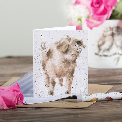 Dárková kartička Wrendale Designs "Truffles and Trotters" - Prasátko