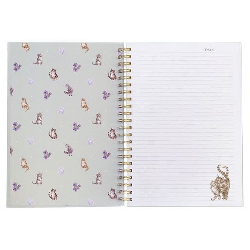 Kroužkový blok Wrendale Designs "Whiskers and Wildflowers", A4 - Kočka