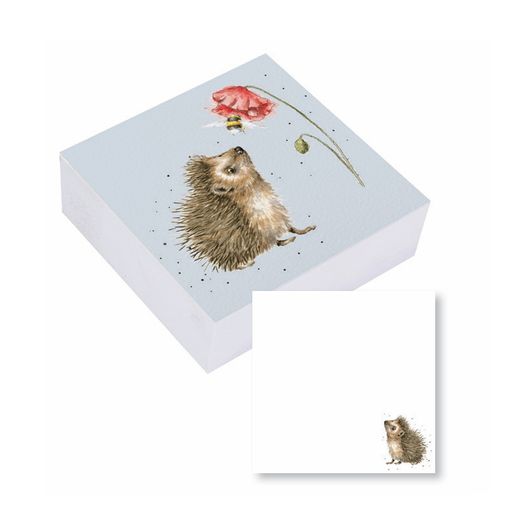 Samolepicí bloček Wrendale Designs "Busy as a Bee", 250 l. - Ježek a čmelák