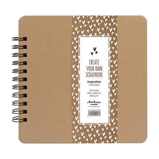 Kroužkové scrapbookové album, 20x20 cm, 24 l. - kraft