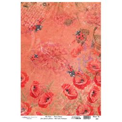 Rýžový papír Cadence - Berušky a vlčí máky - VYBERTE VELIKOST