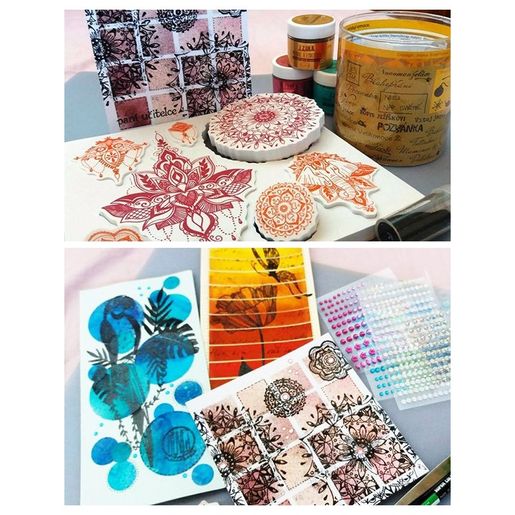 Dekorační razítka Aladine Stampo Decor, 7 ks - Yoga