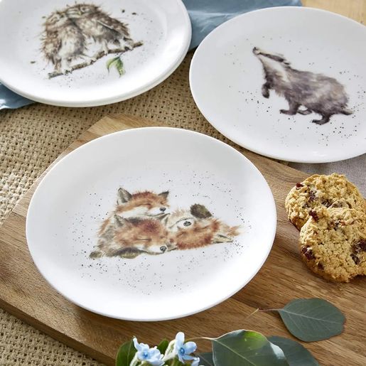 Porcelánové talíře Wrendale Designs, 4 ks - Lesní zvířata