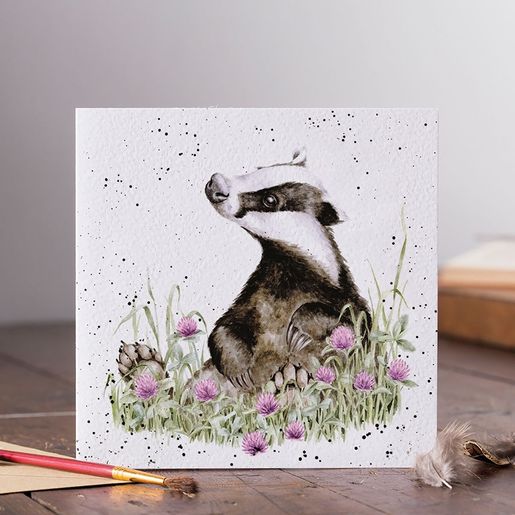 Přání Wrendale Designs "The Botanist", 15x15 cm - Jezevec
