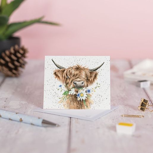Dárková kartička Wrendale Designs "Daisy Coo" - Kráva
