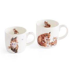 Sada 2 ks porcelánových hrnků Wrendale Designs, 0,31 + 0,4 l - Lišky