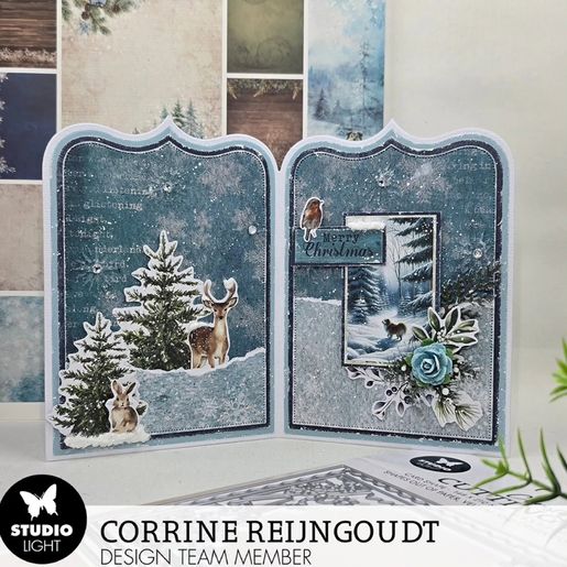 Blok s papírovými výseky Studio Light "Winter Wonderland", A5, 20 l. - Zima se zvířátky