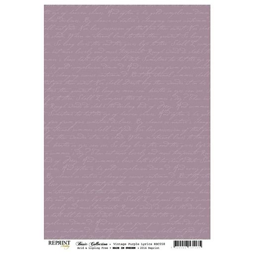 Scrapbookový papír Reprint, A4, Písmo - VYBERTE ODSTÍN