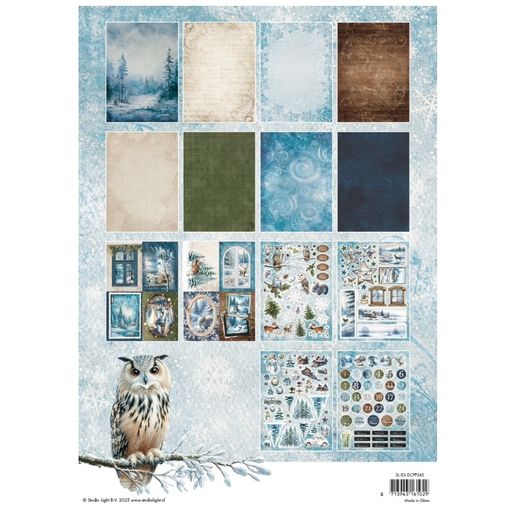 Kreativní blok s výseky Studio Light "Winter Wonderland", A4, 28 l. - Zima se zvířátky