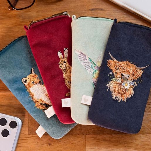 Vyšívané pouzdro na brýle Wrendale Designs "Daydreamer" - Liška