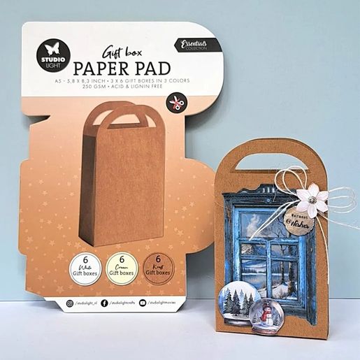 DIY Dárkové taštičky Studio Light, A5, 18 l. - bílé, krémové, kraft