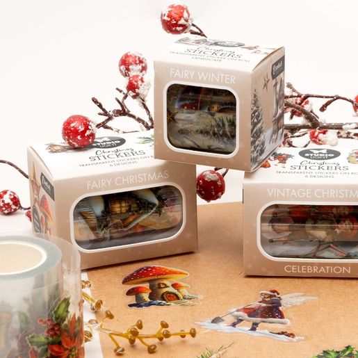 Průhledné samolepky Studio Light "Fairy Christmas" - Vílí vesnička