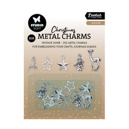 Kovové přívěsky Studio Light, 10 ks - Stříbrné Vánoce