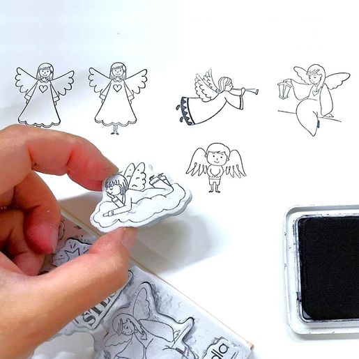 Razítka Aladine Stampo Art, 27 ks - Andělky