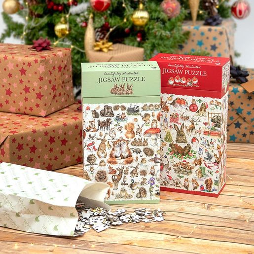Puzzle Wrendale Designs "Country Set Christmas", 1000 dílků - Vánoční