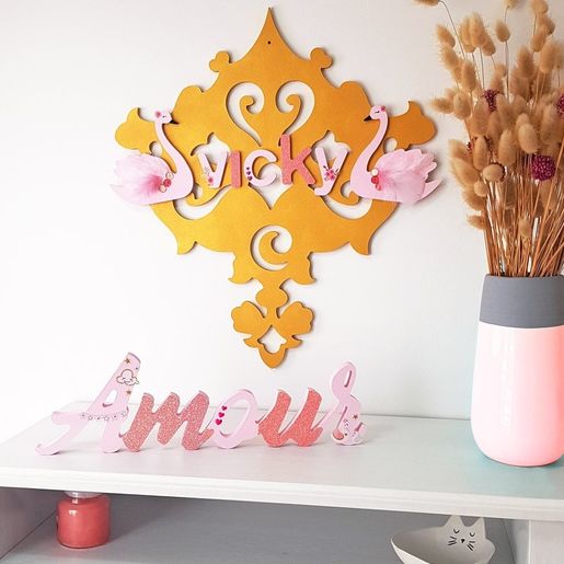 Dřevěný výřez k dekoraci Gomille, 12x12 cm - Labuť