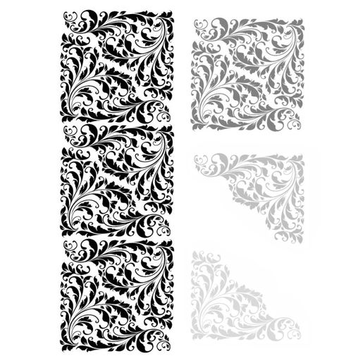 Gelové razítko Studio Light, 6,8x20,4 cm - Ornamentální květiny