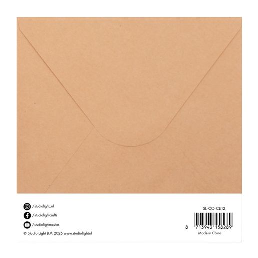 Přání a obálky Studio Light, 6"x6" (15,2x15,2 cm), 10 ks - kraftové