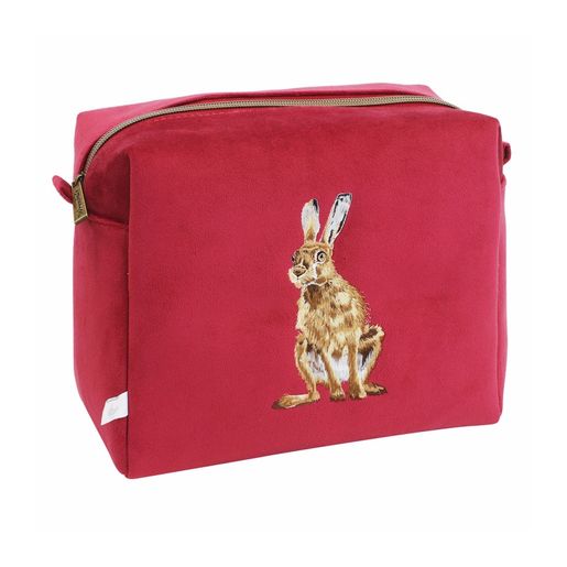 Vyšívaná kosmetická taška Wrendale Designs "Golden Hour", velká - Zajíc