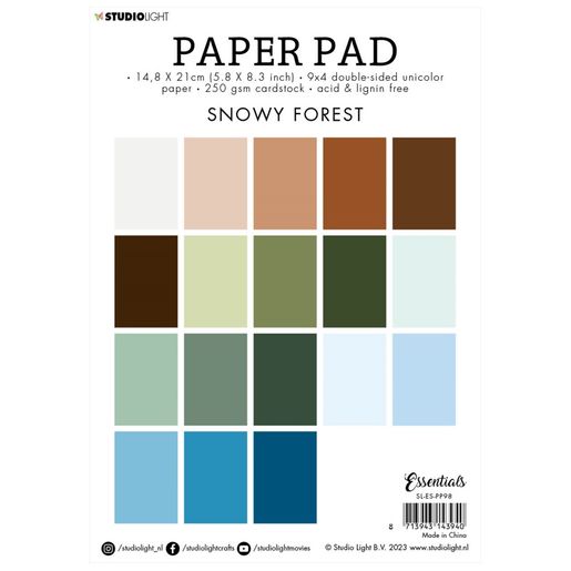 Blok barevných papírů Studio Light "Snowy Forest", A5, 36 l. - Zasněžený les