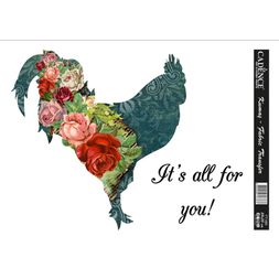 Transferový obrázek na textil Cadence, 25x35 cm - Květinová slepice