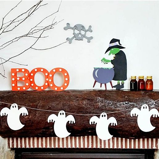 Dřevěný výřez k dekoraci Gomille, 16x12 cm - Pirátská lebka