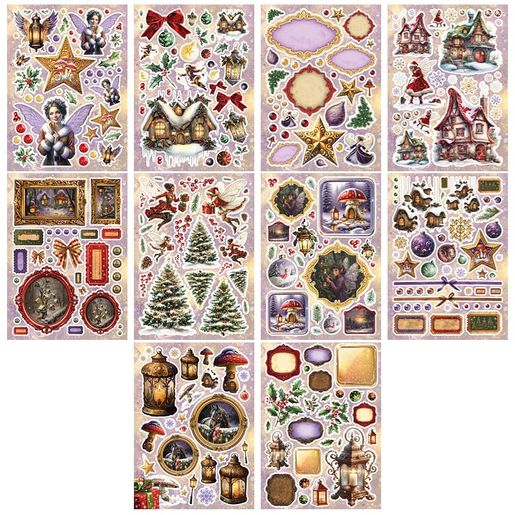 Blok s papírovými výseky Studio Light "Fairy Christmas", A5, 20 l. - Vánoce s vílami