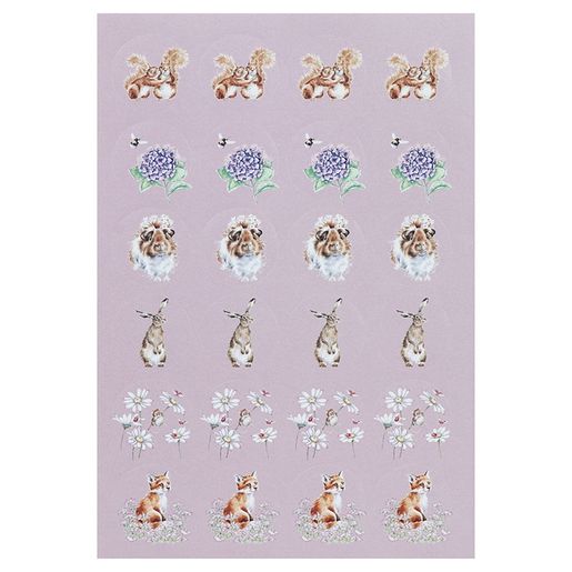 Kulaté samolepky Wrendale Designs "The Country Set", 144 ks - Zvířata