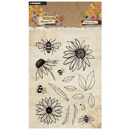 Gelová razítka Studio Light "Sweet Bee Memories", 16 ks - Včely a třapatky
