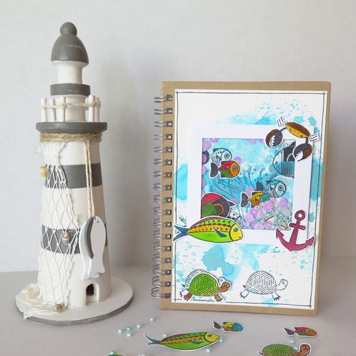 Gelová razítka Aladine Stampo Clear, 15 ks - Mořský svět