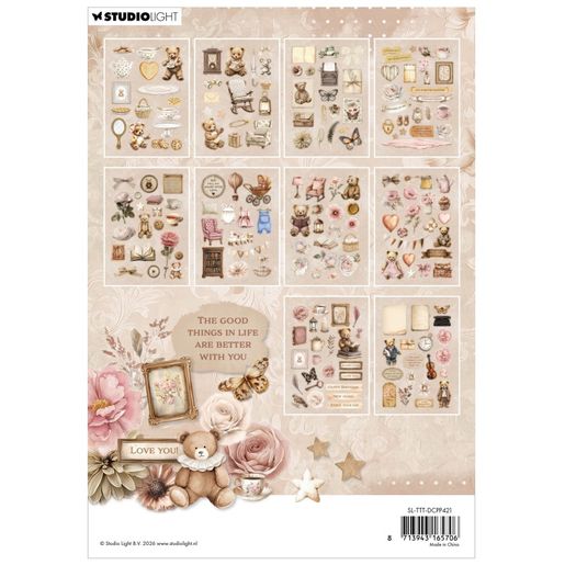 Blok s papírovými výseky Studio Light "Teddy