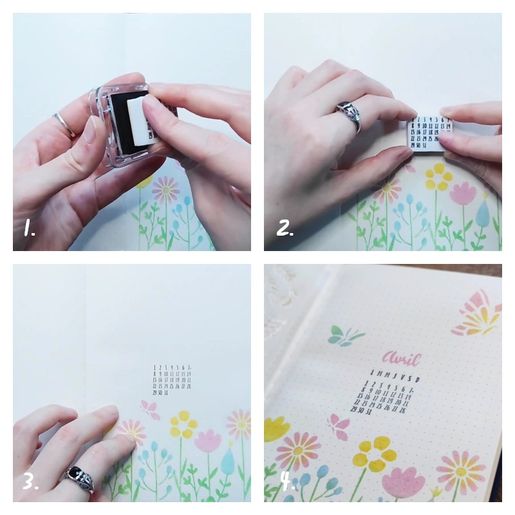 Diářová razítka Aladine Stampo Bullet Journal, 25 ks - Kalendárium