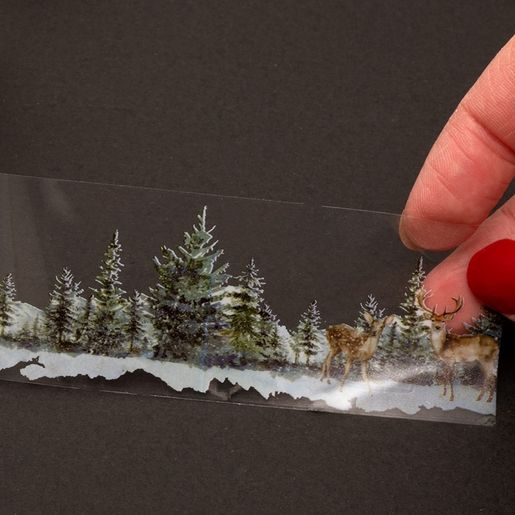 Průhledné samolepky Studio Light "Winter Wonderland" - Zimní les