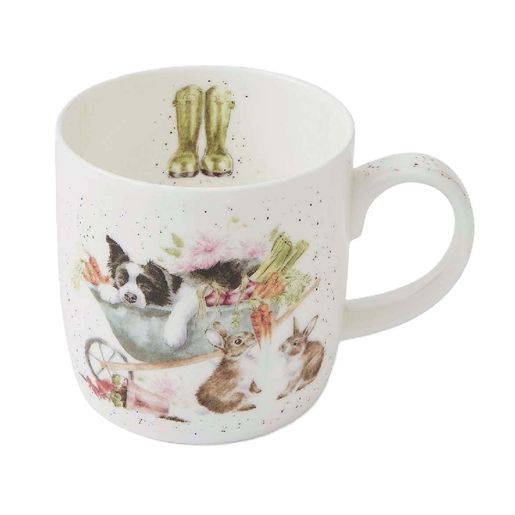 Porcelánový hrnek Wrendale Designs "Sleeping on the Job", 0,31 l - Pes a králíci