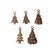 Kovové přívěsky Studio Light, 10 ks - Zlaté vánoční stromečky